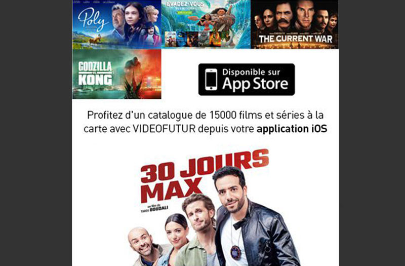 VIDEOFUTUR VOD's catalogue available now on the iOs myVIDEOFUTUR application